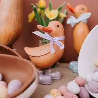 Duck in lilac wellies with bow ribbon 11cm 12PK - Cherish Home