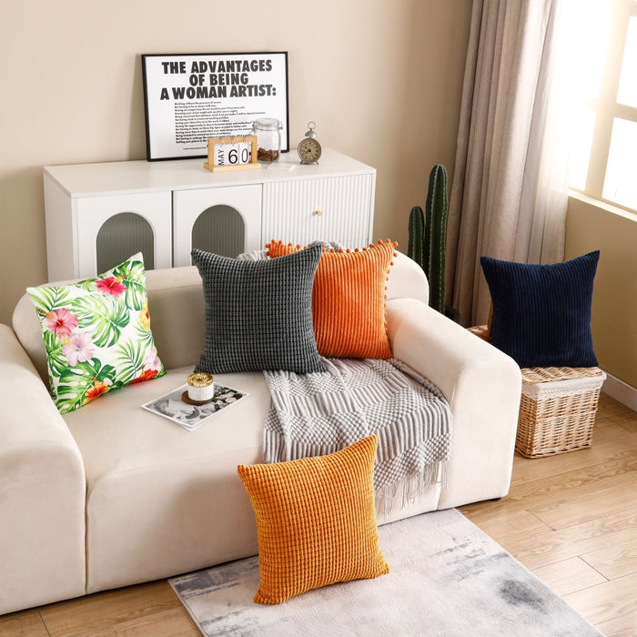Durable Water & Stain Resistant Outdoor Cushion Cover | 45x45cm Square Garden Patio Accent - Cherish Home