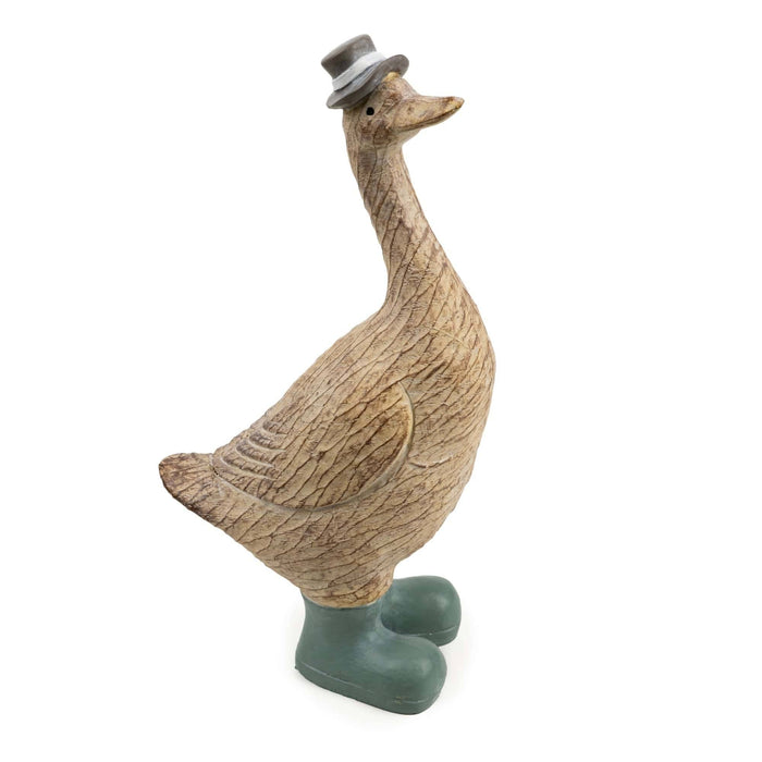 Dawson Duck - Small Resin Duck Ornament for Garden, Home Decor, Indoor Decor