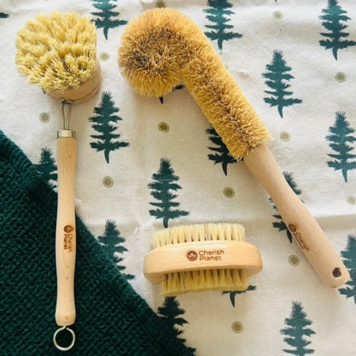 Eco - friendly Bamboo Cleaning Brush Set - Cherish Home