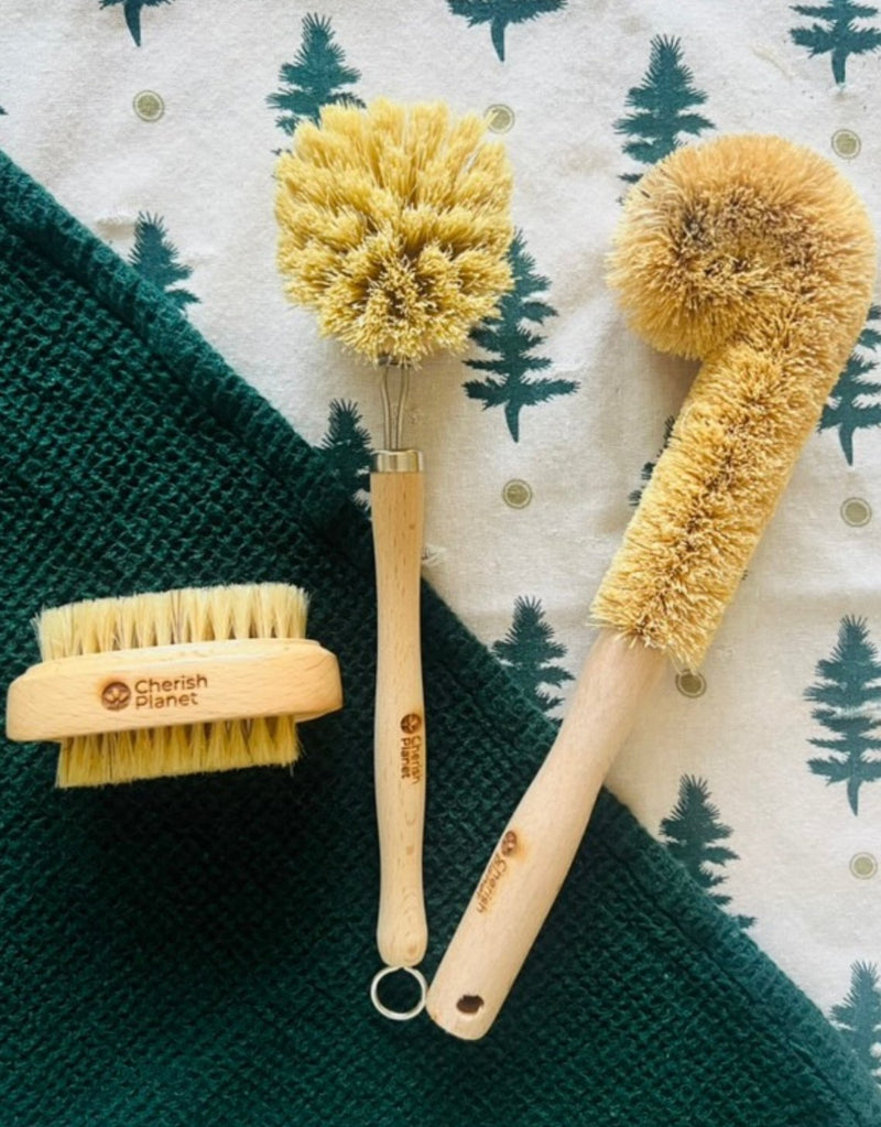 Eco - friendly Bamboo Cleaning Brush Set - Cherish Home