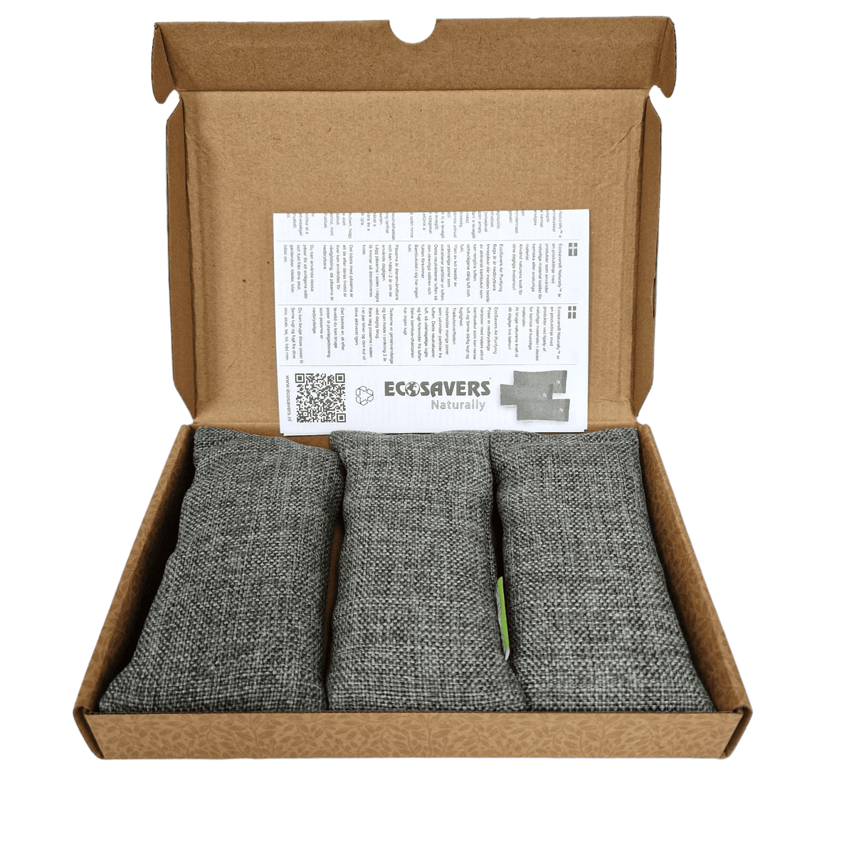 EcoSavers Bamboo Charcoal Air Purifying Bags - Set of 3 - Cherish Home