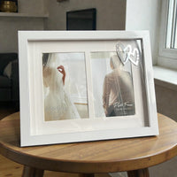 Elegant Double Wedding Photo Frame with Heart Accents - Cherish Home