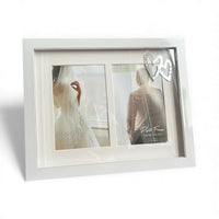 Elegant Double Wedding Photo Frame with Heart Accents - Cherish Home