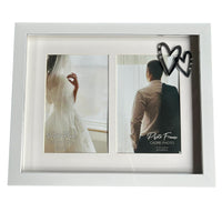 Elegant Double Wedding Photo Frame with Heart Accents - Cherish Home