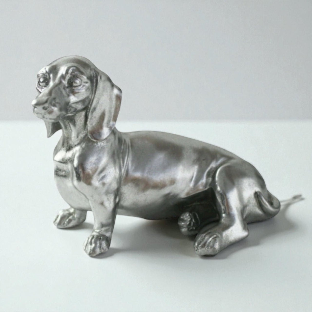Elegant Small Silver Dachshund Ornament for Home Shelf Decor - Cherish Home