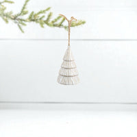 Elegant White & Gold Christmas Tree Hanger Ornament, 9cm - Cherish Home