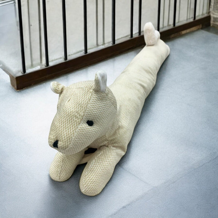 Ex Long Draught Excluder White Squirrel Weighted Door Stop Soft Draft Stop 90cm - Cherish Home