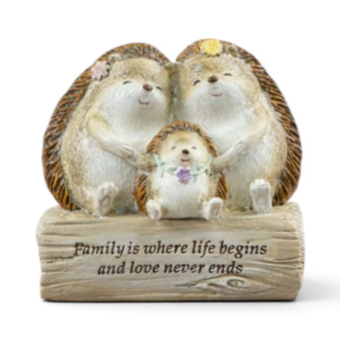 "Family is Everything" Hedgehog Plaque 8.5cm Hedgehog Family Plaque Gift - Cherish Home