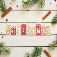 Festive Christmas Present Wooden Block Sign - Cherish Home