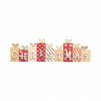 Festive Christmas Present Wooden Block Sign - Cherish Home