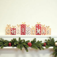 Festive Christmas Present Wooden Block Sign - Cherish Home