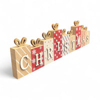 Festive Christmas Present Wooden Block Sign - Cherish Home