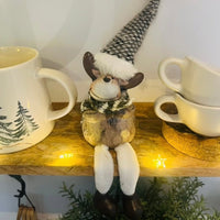 Festive Reggie The Reindeer Figure or Ornament with Hat - Cherish Home