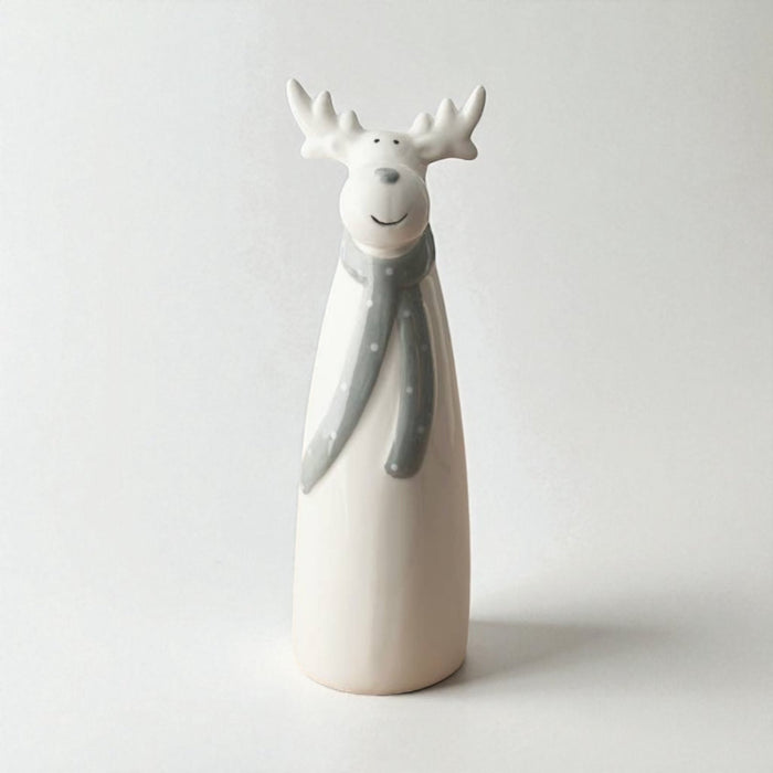 Festive Rodney the Reindeer Ornament with grey scarf - Cherish Home