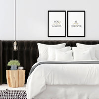 First Anniversary Gift for Couple - Set of 2 Wall Art Prints | Personalised Cotton Themed Decor for 1st Year - Cherish Home