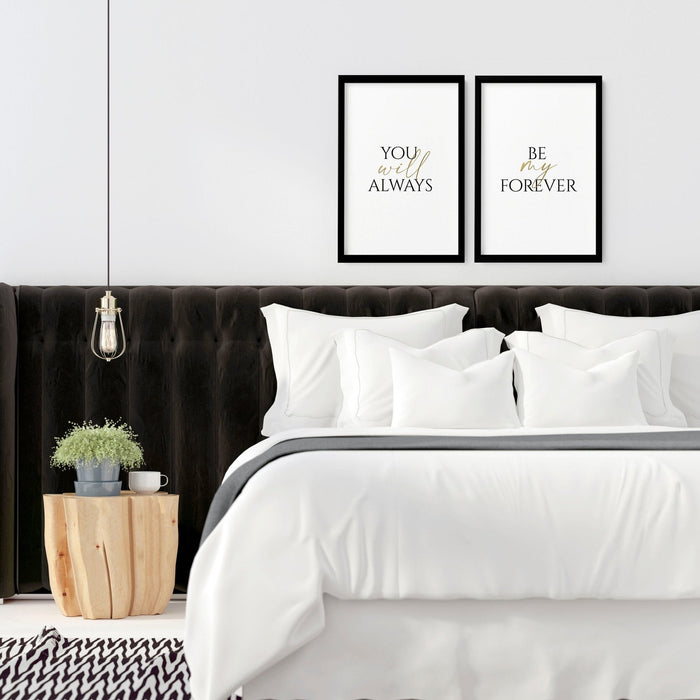 First Anniversary Gift for Couple - Set of 2 Wall Art Prints | Personalised Cotton Themed Decor for 1st Year - Cherish Home