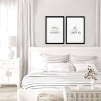 First Anniversary Gift for Couple - Set of 2 Wall Art Prints | Personalised Cotton Themed Decor for 1st Year - Cherish Home