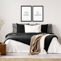 First Anniversary Gift for Couple - Set of 2 Wall Art Prints | Personalised Cotton Themed Decor for 1st Year - Cherish Home