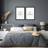 First Anniversary Gift for Couple - Set of 2 Wall Art Prints | Personalised Cotton Themed Decor for 1st Year - Cherish Home
