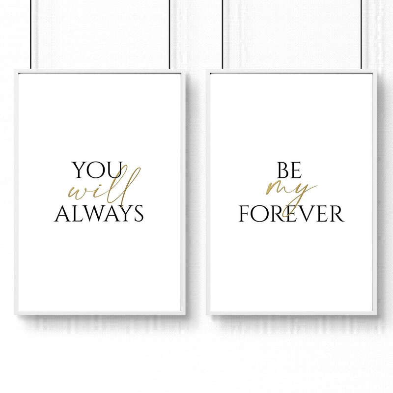 First Anniversary Gift for Couple - Set of 2 Wall Art Prints | Personalised Cotton Themed Decor for 1st Year - Cherish Home