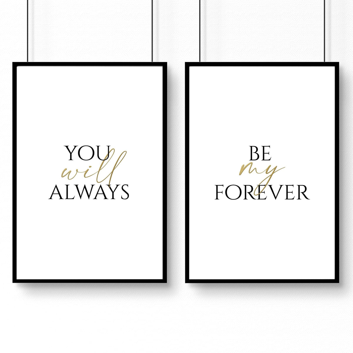 First Anniversary Gift for Couple - Set of 2 Wall Art Prints | Personalised Cotton Themed Decor for 1st Year - Cherish Home