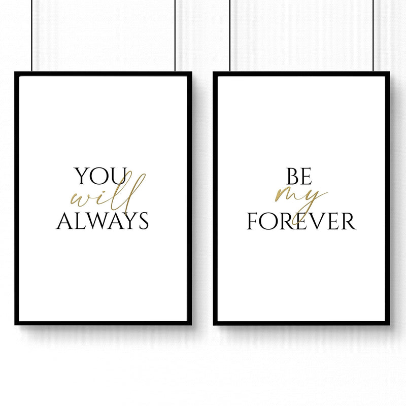 First Anniversary Gift for Couple - Set of 2 Wall Art Prints | Personalised Cotton Themed Decor for 1st Year - Cherish Home