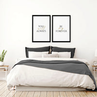 First Anniversary Gift for Couple - Set of 2 Wall Art Prints | Personalised Cotton Themed Decor for 1st Year - Cherish Home