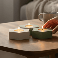 Geometric Glow Hexagon Pastel Coloured Tealight Holders includes tealights - Cherish Home