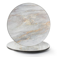 Geri Set of 4 33cm Grey Plastic Charger Plates with Marble Effect Finish - Cherish Home