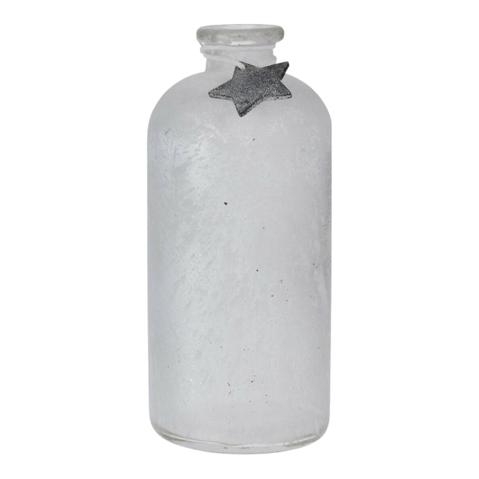 Glass Flower Vase, 25cm Tall Christmas Bottle Vase with Stunning Festive Design - Cherish Home