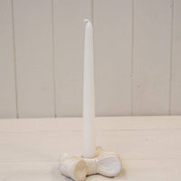 Glazed Ceramic Double Bow Candle Holder - Cherish Home