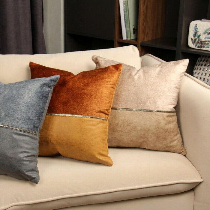 Golden Chain Print Cushion Cover 45x45cm, Polyester PU Decorative Pillow Case for Sofa Chair Home Hotel Decor - Cherish Home