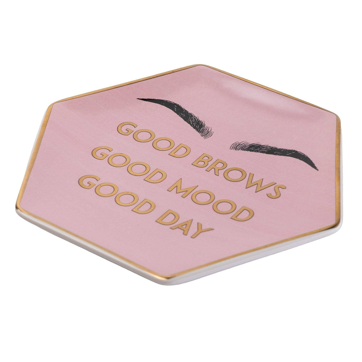 Good Brows Pink & Gold Jewellery Ring Holder - Vanity Decor Organiser for Women & Girls - Cherish Home