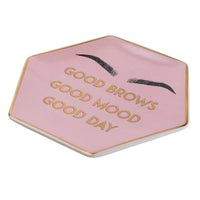 Good Brows Pink & Gold Jewellery Ring Holder - Vanity Decor Organiser for Women & Girls - Cherish Home