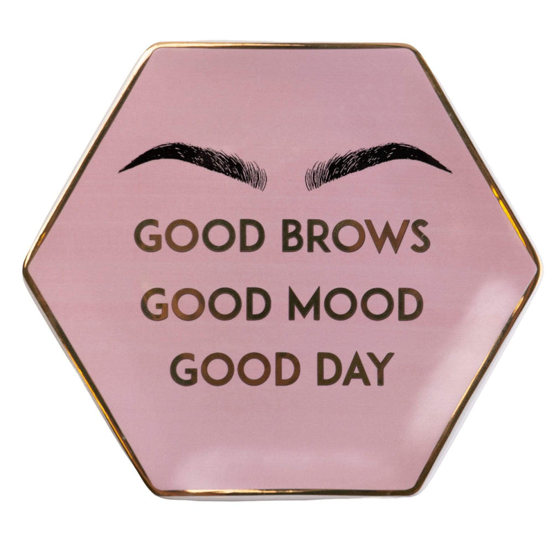 Good Brows Pink & Gold Jewellery Ring Holder - Vanity Decor Organiser for Women & Girls - Cherish Home