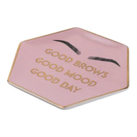 Good Brows Pink & Gold Jewellery Ring Holder - Vanity Decor Organiser for Women & Girls - Cherish Home