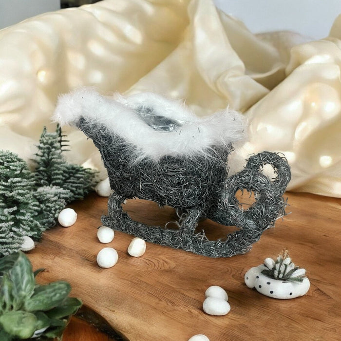 Grey Fur Lined Sleigh - Cherish Home