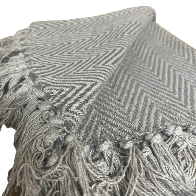 Grey Speckled Natural Cotton Throw - Cherish Home