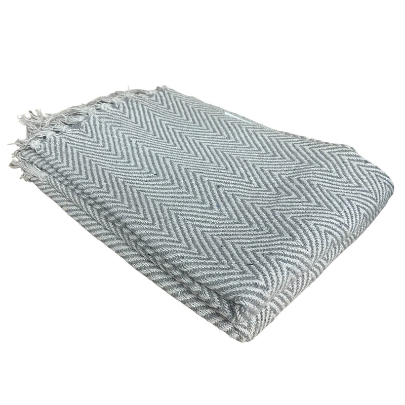 Grey Speckled Natural Cotton Throw - Cherish Home