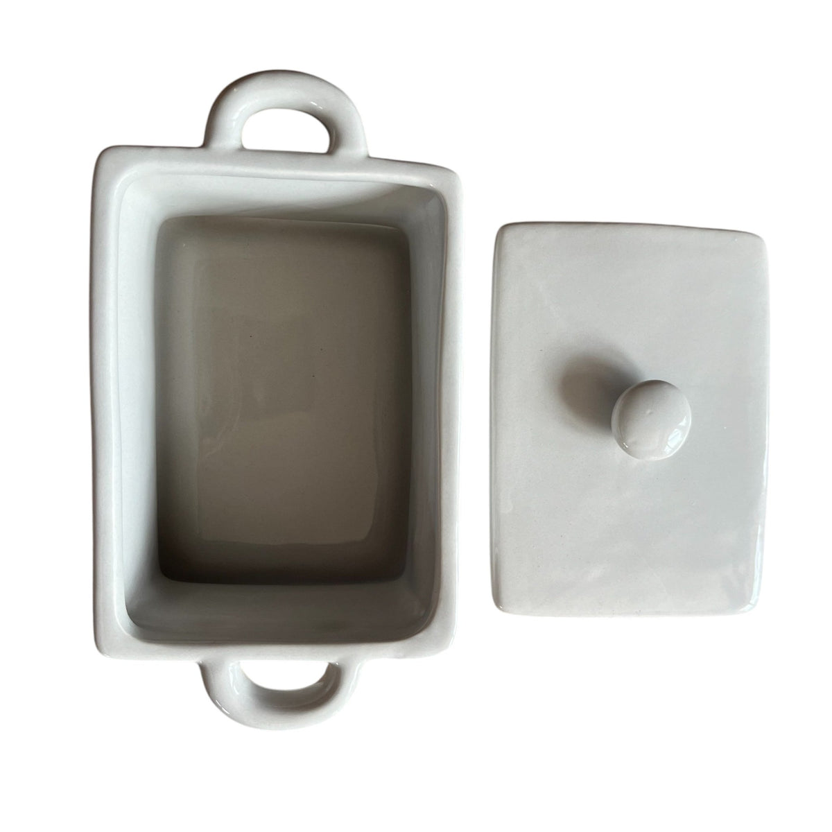 Grey with White Hearts Butter Dish and Lid - Cherish Home