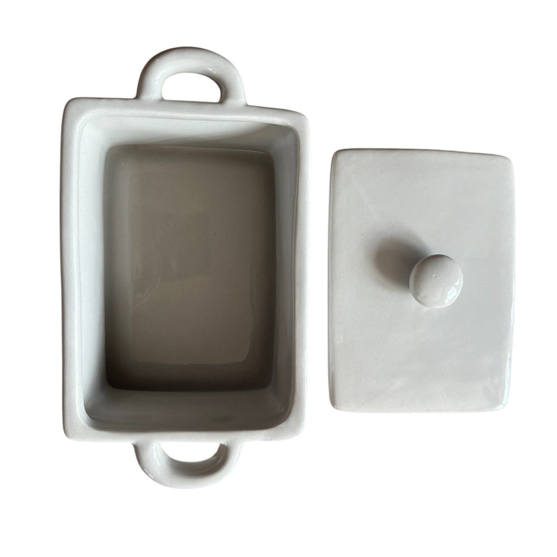Grey with White Hearts Butter Dish and Lid - Cherish Home