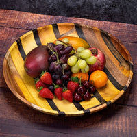 Handmade Upcycled Wood Fruit Bowl - Unique End Grain Design, Sustainable Kitchen & Dining Decor (Available in 2 Patterns & Sizes) - Cherish Home