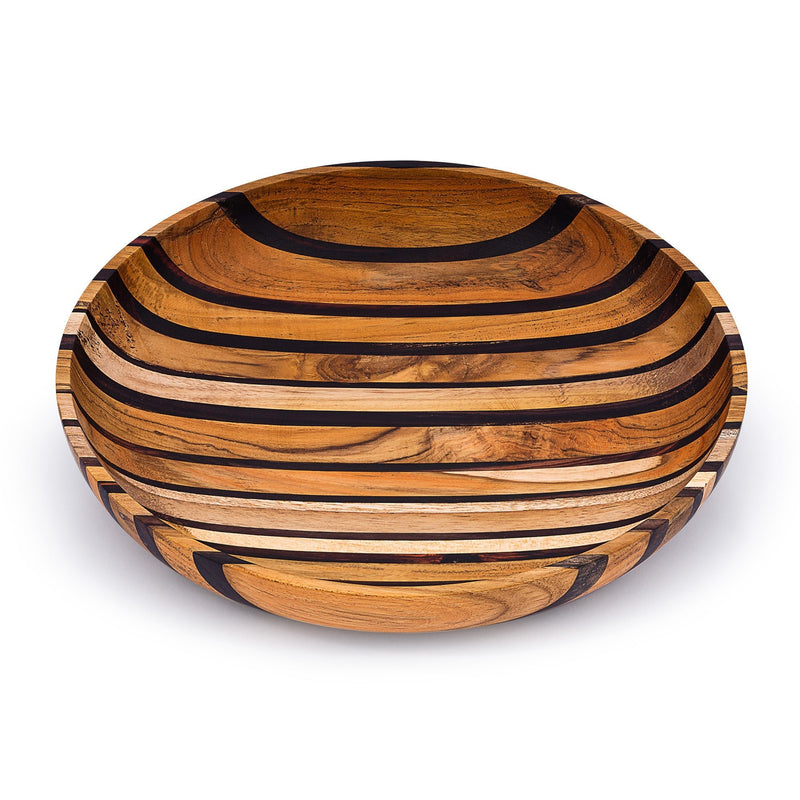 Handmade Upcycled Wood Fruit Bowl - Unique End Grain Design, Sustainable Kitchen & Dining Decor (Available in 2 Patterns & Sizes) - Cherish Home