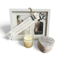 "Happily Ever After" Wedding Gift Box with Sentimental Pebble Art, Heart Frame, Trinket Box, and Candle - Cherish Home