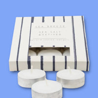 Harbour Stripe Tealights - Set of 9 Scented Candles for Coastal Decor, Sea Breeze & Nautical Home Fragrance - Cherish Home