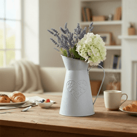 Heart Embossed 22cm Rustic Zinc Jug Country Weddings Styling - Cherish Home