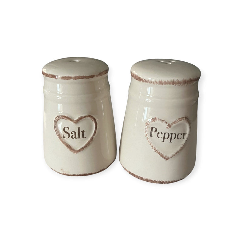 Heart Embossed Salt & Pepper Pots & Utensil Pot - Cherish Home