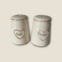 Heart Embossed Salt & Pepper Pots & Utensil Pot - Cherish Home