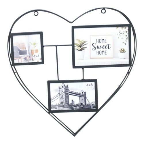 Heart - Shaped Black Metal Photo Collage Frame - Showcase Your Memories - Cherish Home
